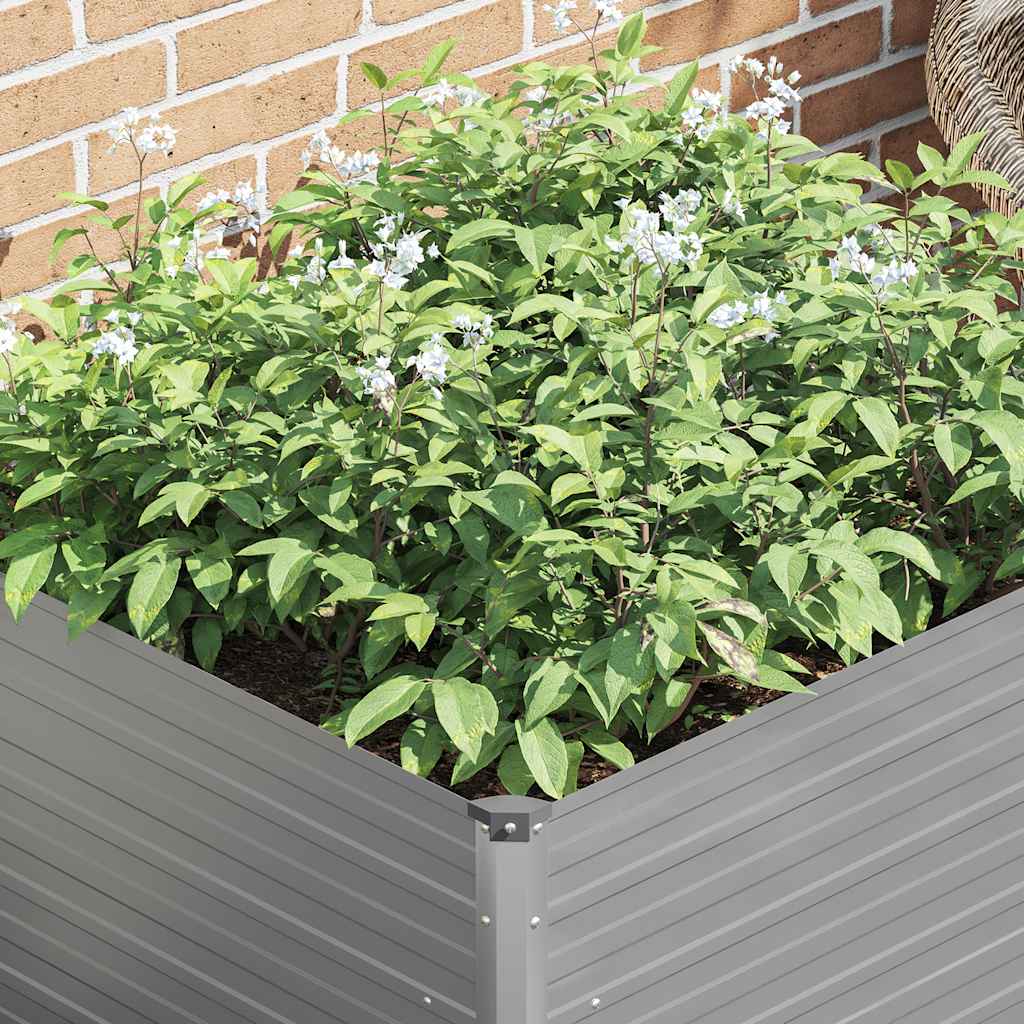 vidaXL Raised Garden Bed | Grey | Galvanised steel | 100x100x77 cm |  Durable