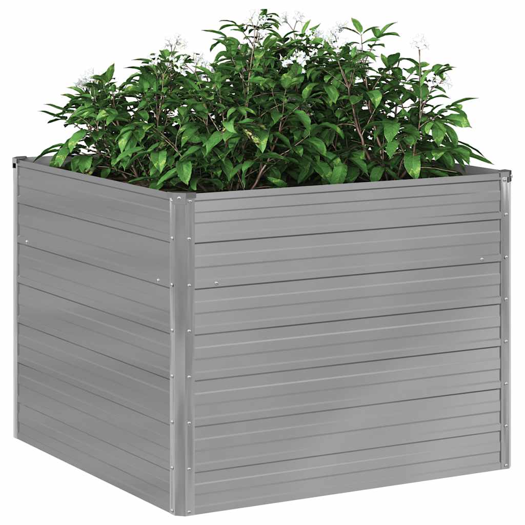 42407 vidaXL Raised Garden Bed 100x100x77 cm Galvanised Steel Grey
