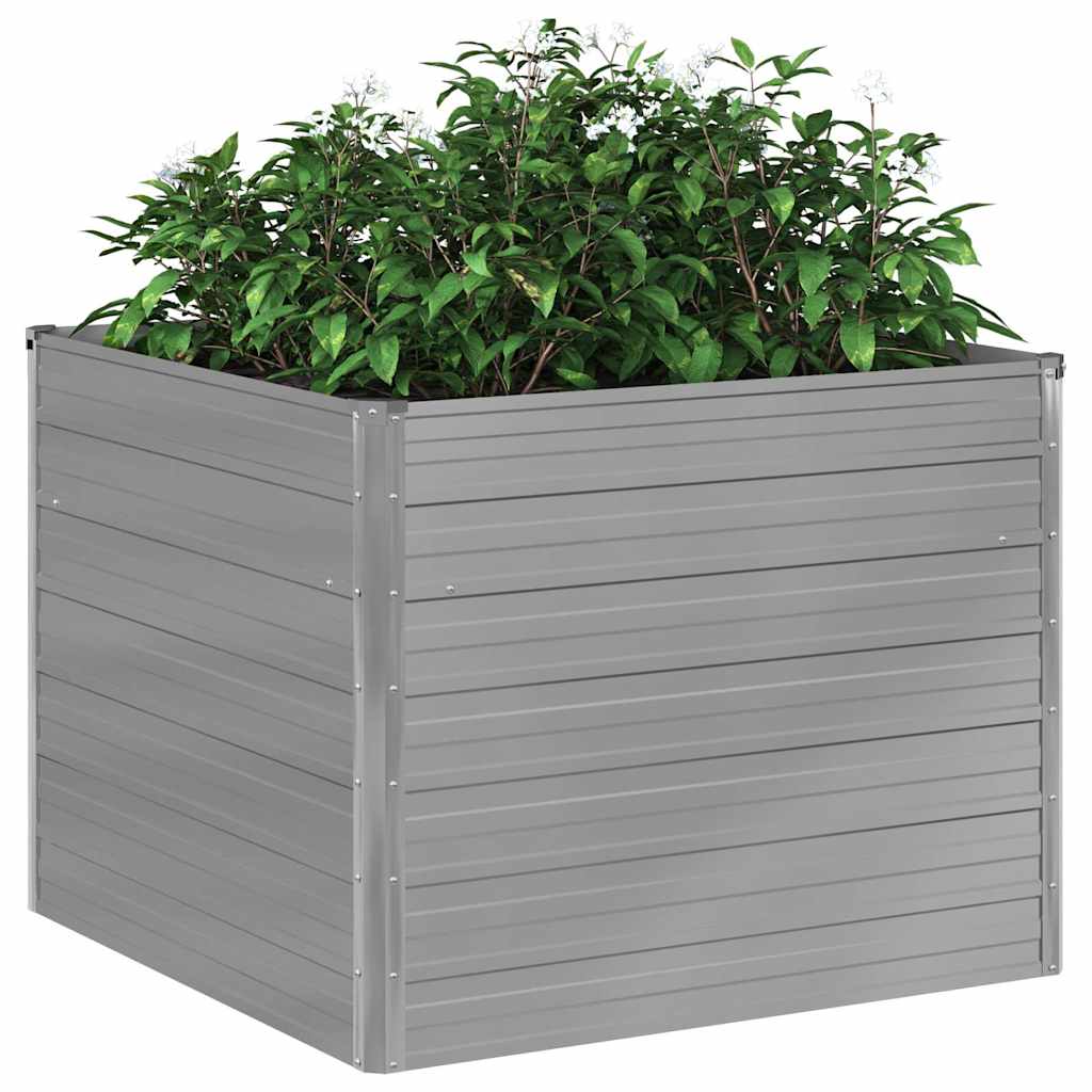 vidaXL Raised Garden Bed | Grey | Galvanised steel | 100x100x77 cm |  Durable