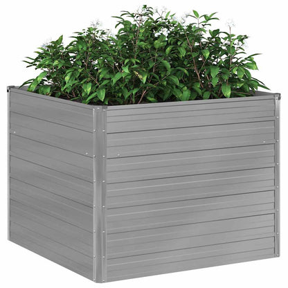 vidaXL Raised Garden Bed | Grey | Galvanised steel | 100x100x77 cm |  Durable