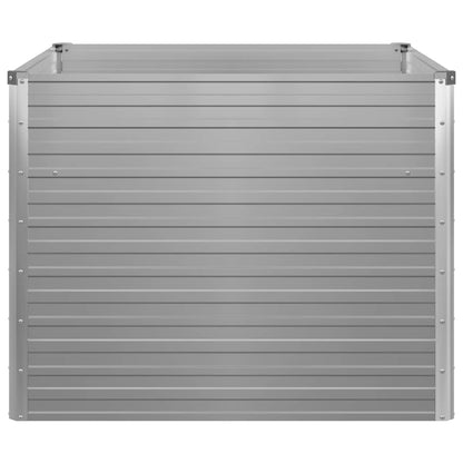 vidaXL Raised Garden Bed | Grey | Galvanised steel | 100x100x77 cm |  Durable