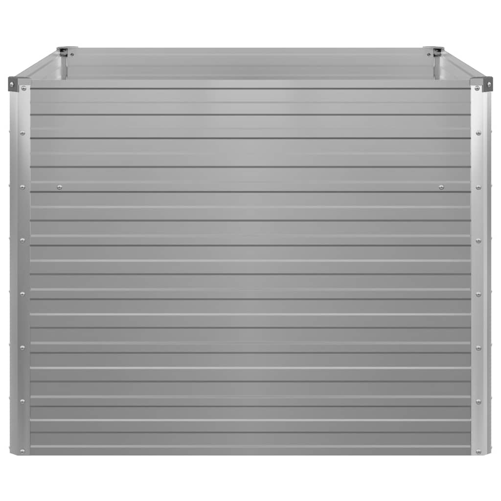 vidaXL Raised Garden Bed | Grey | Galvanised steel | 100x100x77 cm |  Durable