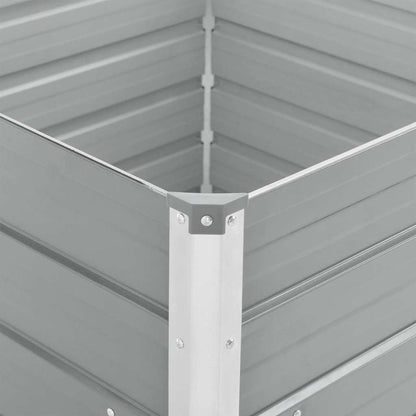 vidaXL Raised Garden Bed 100x100x77 cm Galvanised Steel Grey