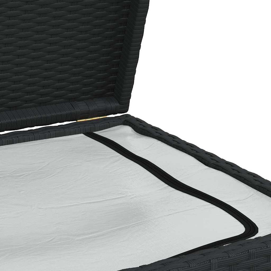 vidaXL Garden Storage Box Black 120x50x60 cm Poly Rattan