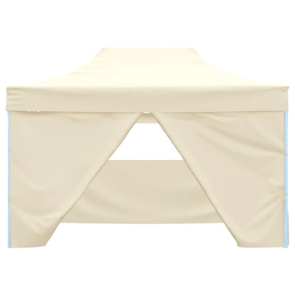 vidaXL Foldable Tent Pop-Up with 4 Side Walls 3x4.5 m Cream White