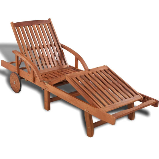 vidaXL Sun Lounger | Natural wood | Solid Acacia wood | 200 x 68 x 83 cm