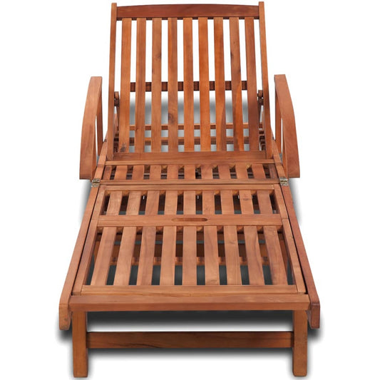 vidaXL Sun Lounger | Natural wood | Solid Acacia wood | 200 x 68 x 83 cm
