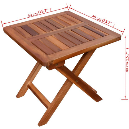 vidaXL Sun Lounger And Table | Brown | Solid acacia wood | Standard | Foldable