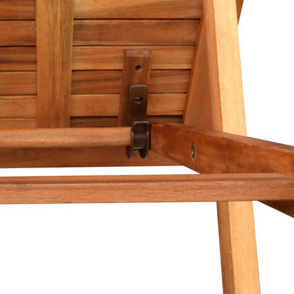 vidaXL Sun Lounger And Table | Brown | Solid acacia wood | Standard | Foldable