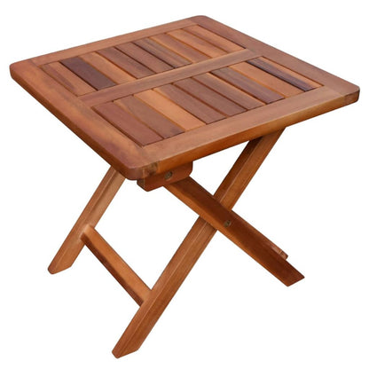 vidaXL Sun Lounger And Table | Brown | Solid acacia wood | Standard | Foldable