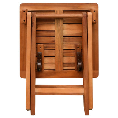 vidaXL Sun Lounger And Table | Brown | Solid acacia wood | Standard | Foldable