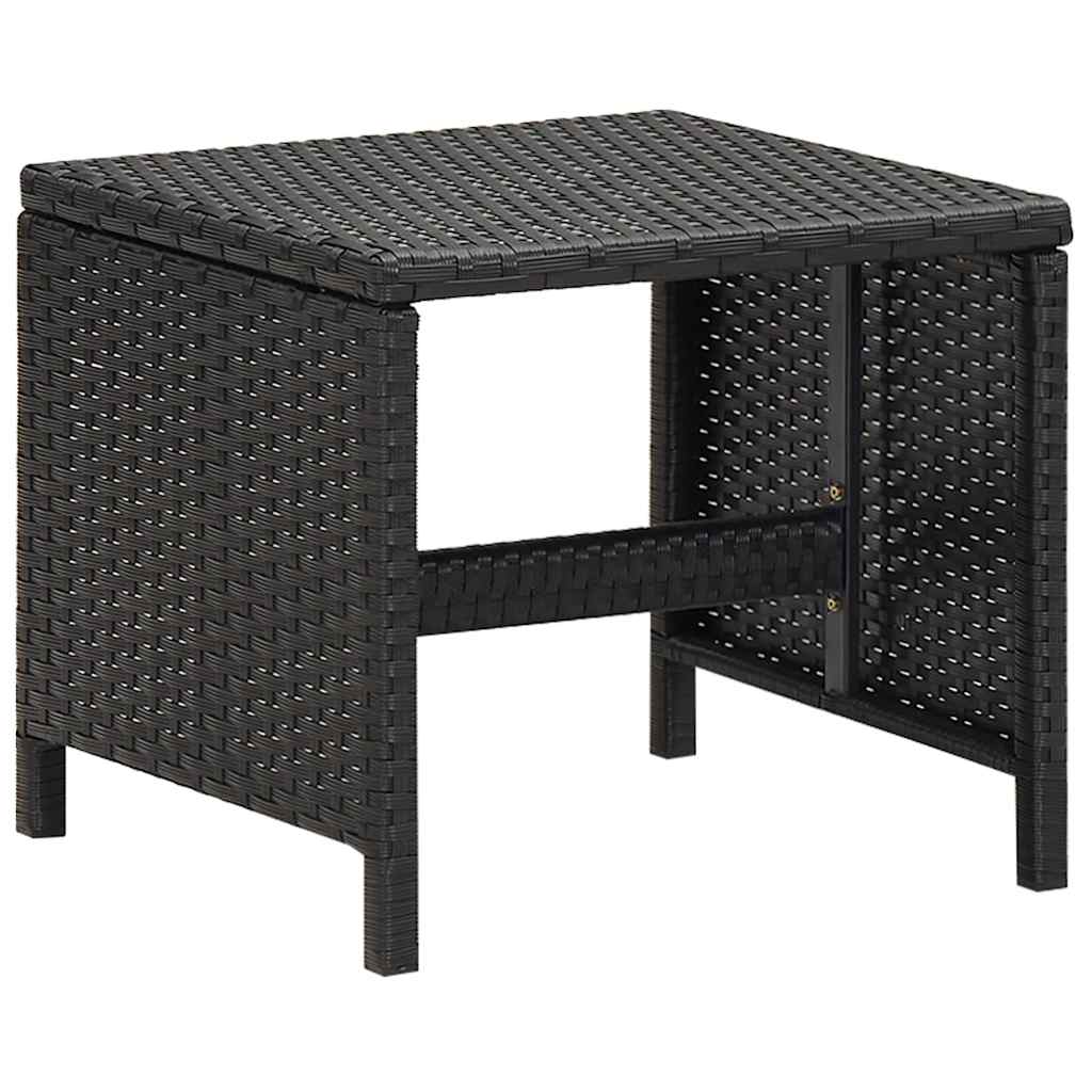 vidaXL 5 Piece Outdoor Dining Set with Cushions Poly Rattan Black