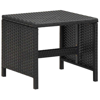 vidaXL 5 Piece Outdoor Dining Set with Cushions Poly Rattan Black