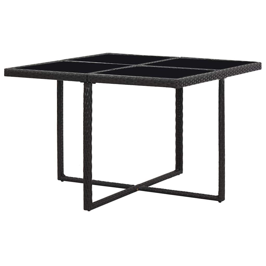vidaXL Patio Furniture | Black | Steel, PE Rattan, Glass, Polyester