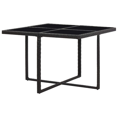 vidaXL Patio Furniture | Black | Steel, PE Rattan, Glass, Polyester