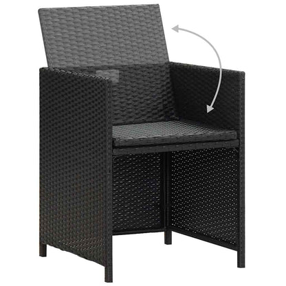 vidaXL Patio Furniture | Black | Steel, PE Rattan, Glass, Polyester