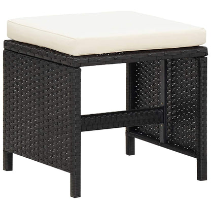 vidaXL Patio Furniture | Black | Steel, PE Rattan, Glass, Polyester