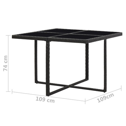 vidaXL Patio Furniture | Black | Steel, PE Rattan, Glass, Polyester