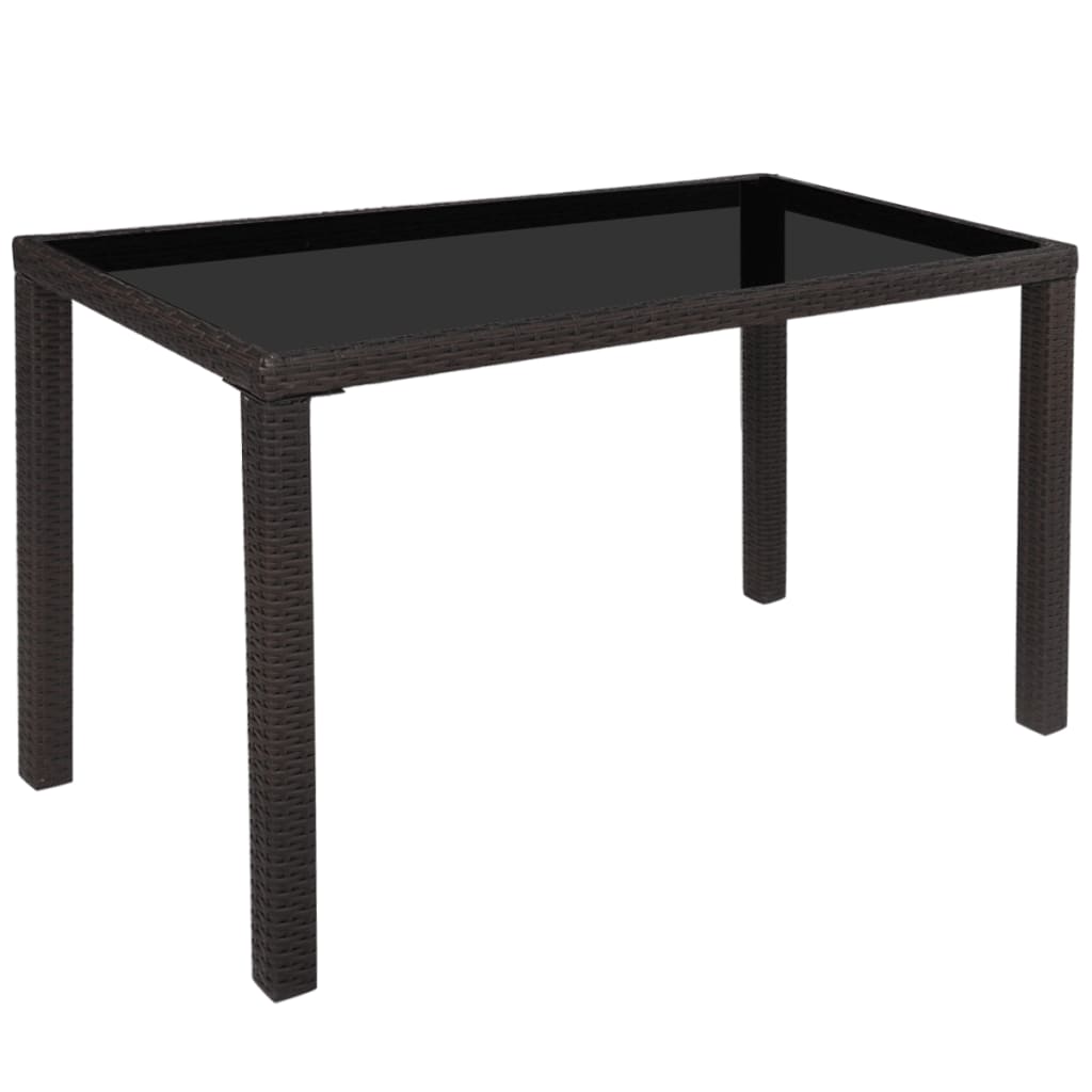 vidaXL Patio Furniture | Brown | Steel, PE Rattan, Glass, Polyester | Medium