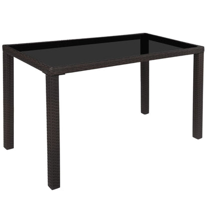 vidaXL Patio Furniture | Brown | Steel, PE Rattan, Glass, Polyester | Medium