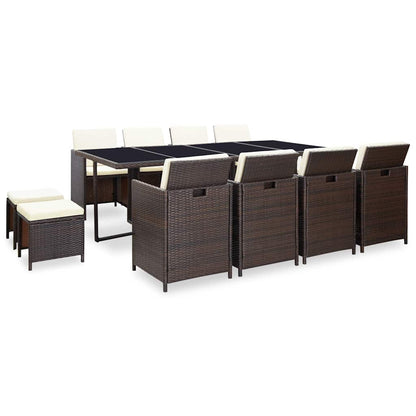 vidaXL Patio Furniture | Rattan Brown, Cream White Cushions