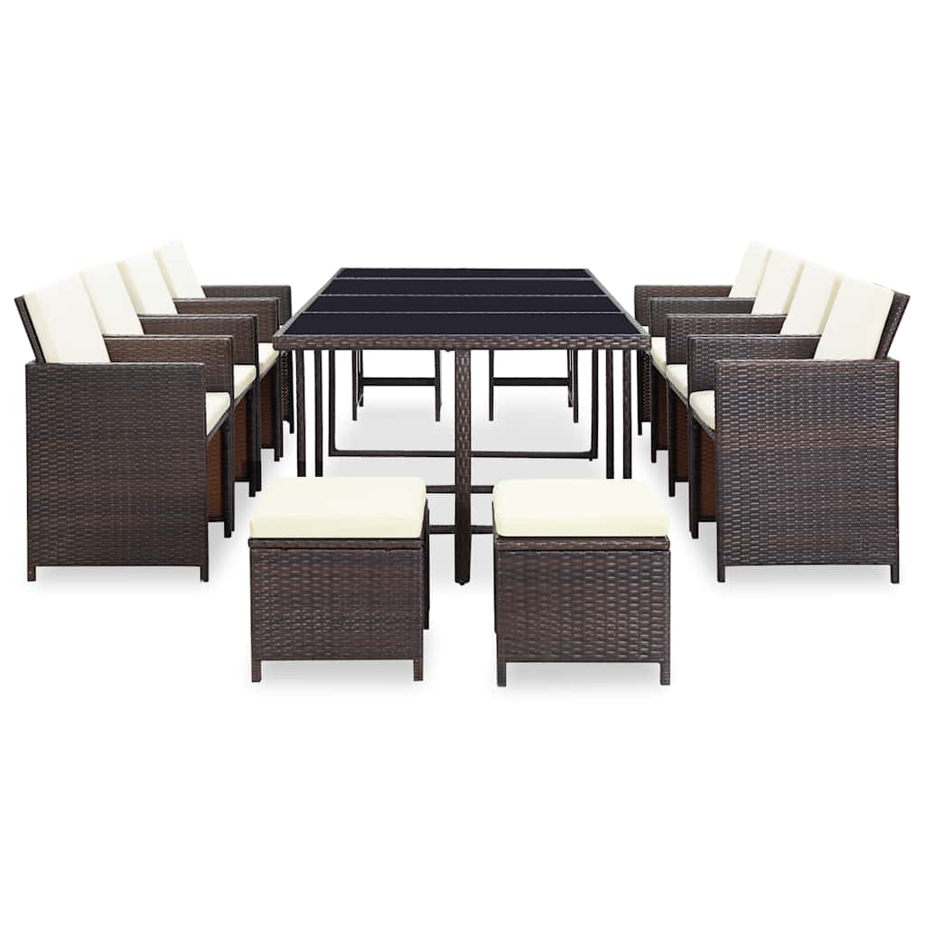 vidaXL Patio Furniture | Rattan Brown, Cream White Cushions