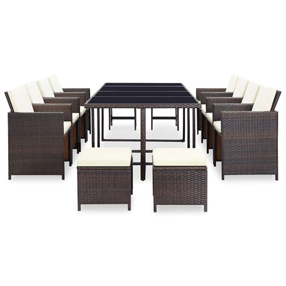 vidaXL Patio Furniture | Rattan Brown, Cream White Cushions