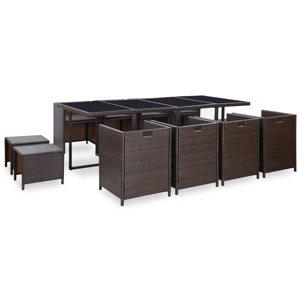 vidaXL Patio Furniture | Rattan Brown, Cream White Cushions