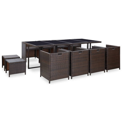 vidaXL Patio Furniture | Rattan Brown, Cream White Cushions