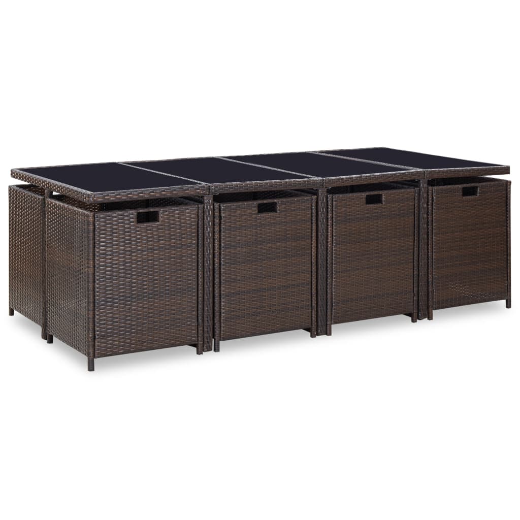 vidaXL Patio Furniture | Rattan Brown, Cream White Cushions
