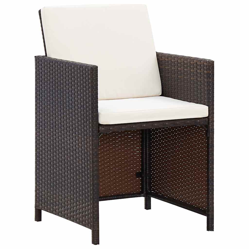 vidaXL Patio Furniture | Rattan Brown, Cream White Cushions