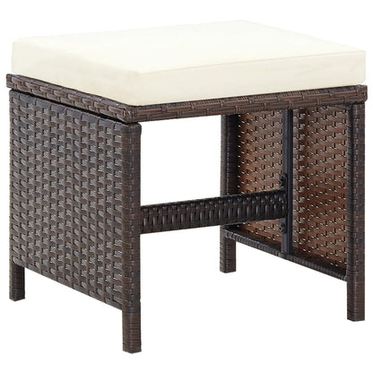 vidaXL Patio Furniture | Rattan Brown, Cream White Cushions
