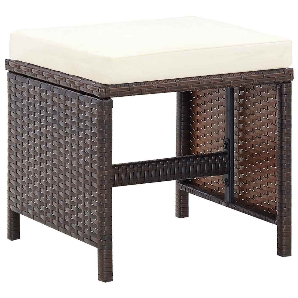 vidaXL 13 Piece Outdoor Dining Set with Cushions Poly Rattan Brown