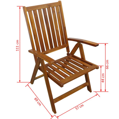 vidaXL Outdoor Dining Set | Brown | Solid Acacia Wood | Medium | Foldable