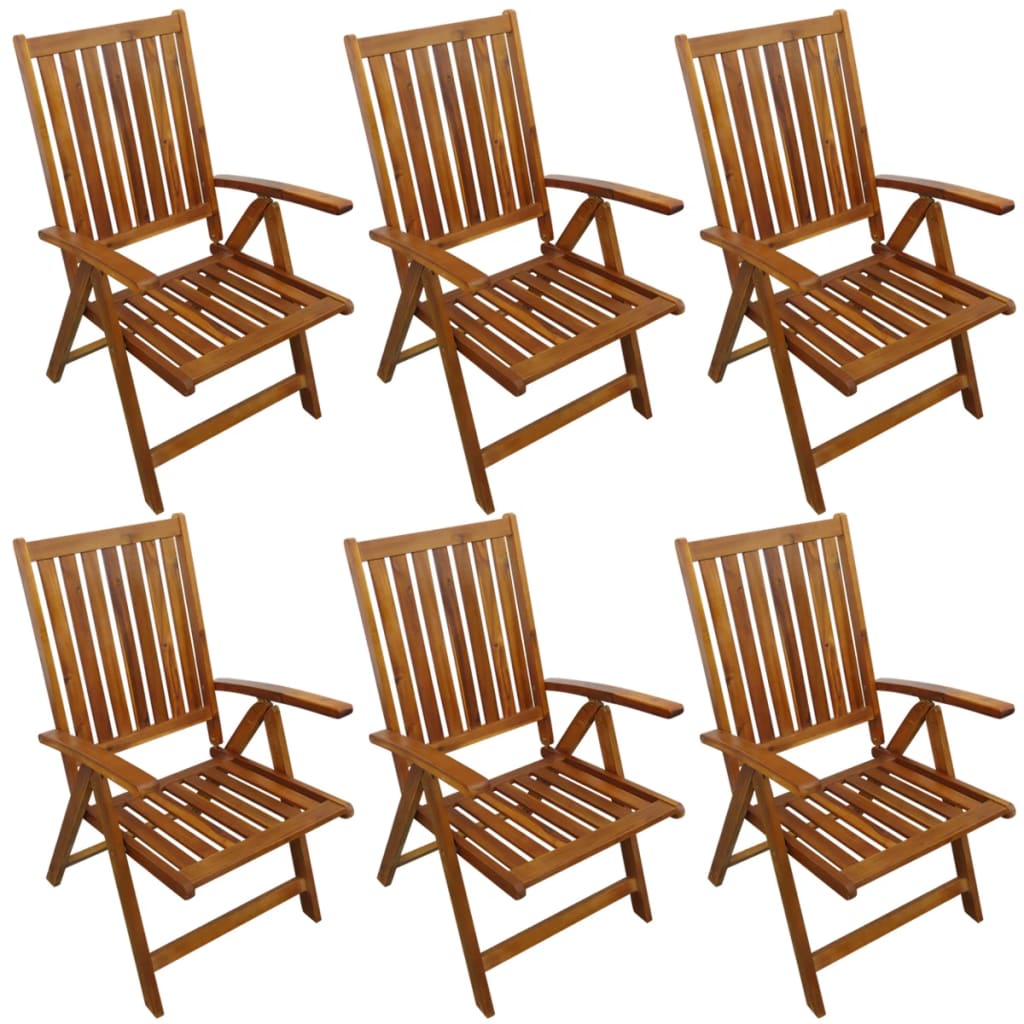vidaXL Outdoor Dining Set | Brown | Solid Acacia Wood | Medium | Foldable
