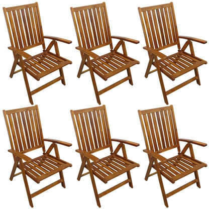 vidaXL Outdoor Dining Set | Brown | Solid Acacia Wood | Medium | Foldable