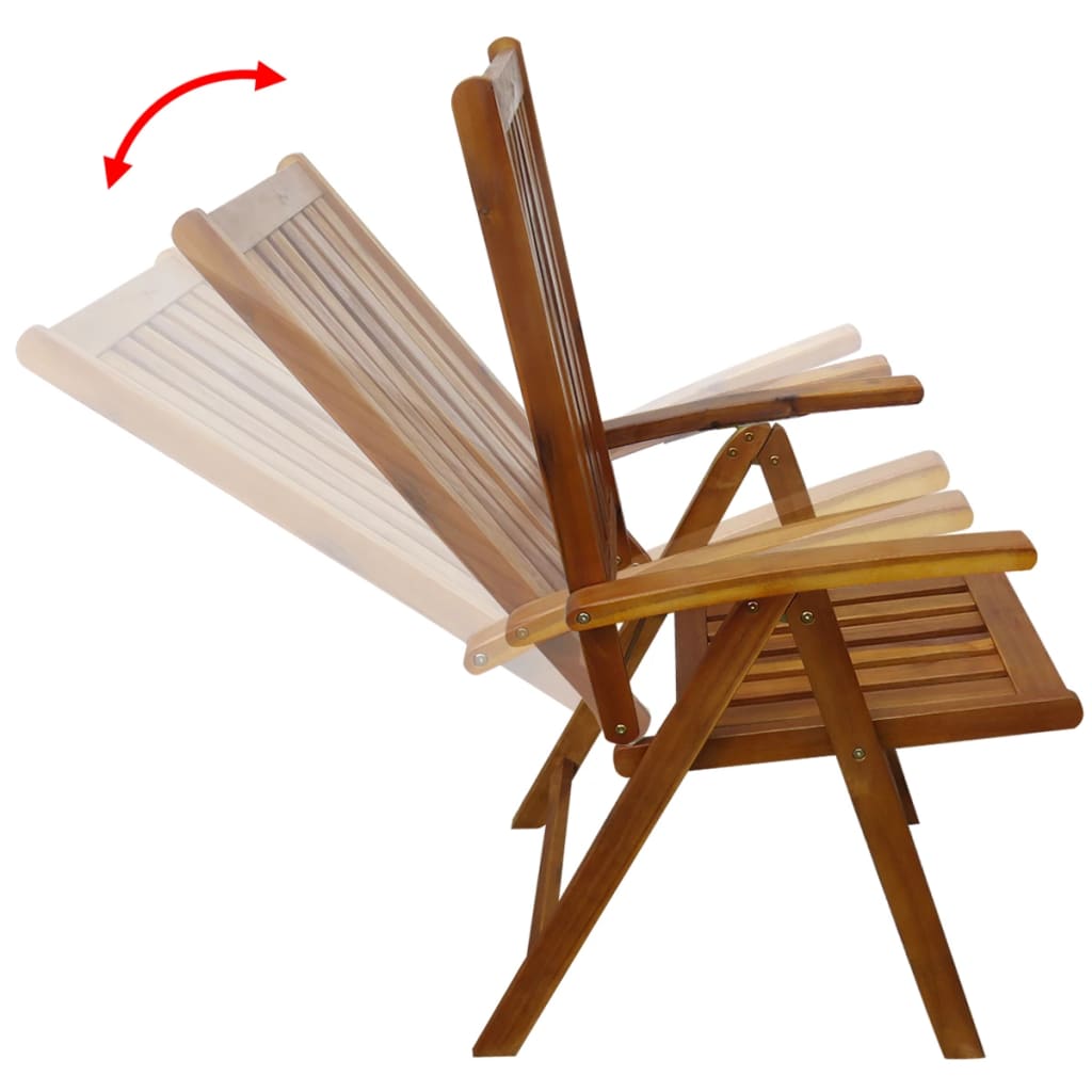 vidaXL Outdoor Dining Set | Brown | Solid Acacia Wood | Medium | Foldable