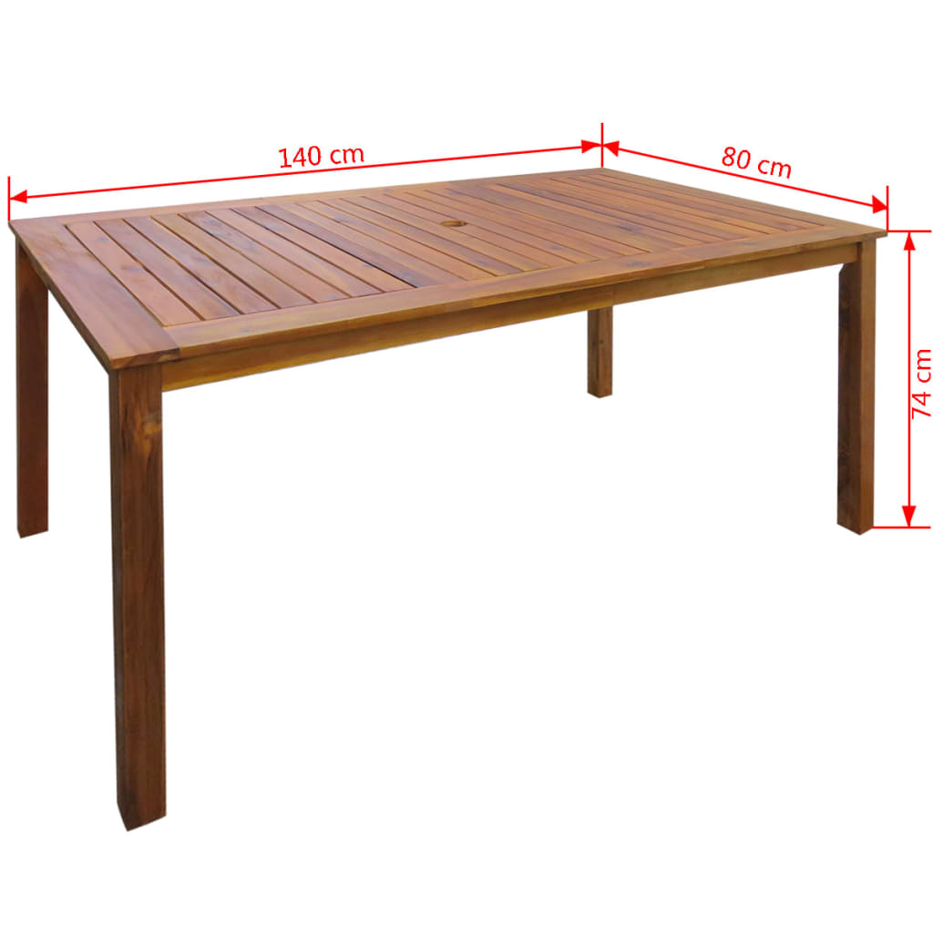 vidaXL Outdoor Dining Set | Brown | Solid Acacia Wood | Medium | Foldable