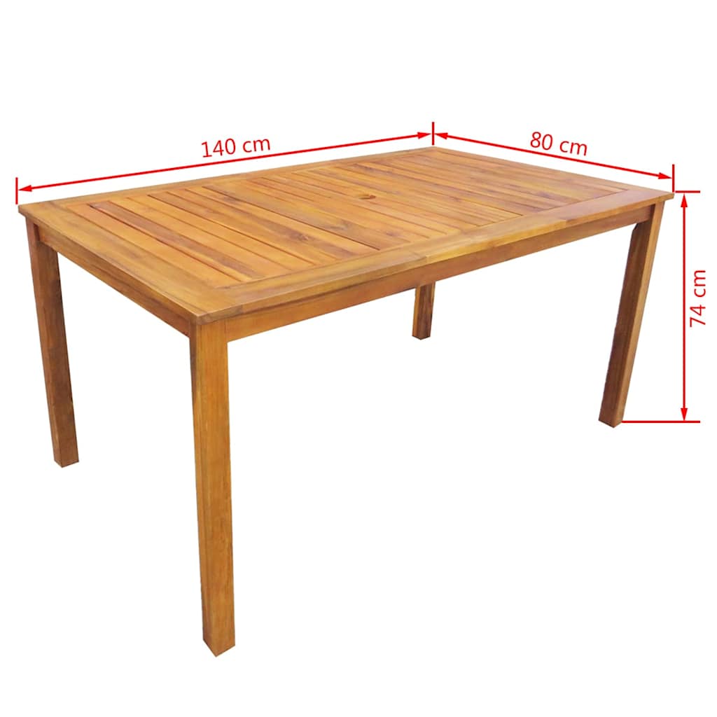 42623 vidaXL 7 Piece Outdoor Dining Set Solid Acacia Wood