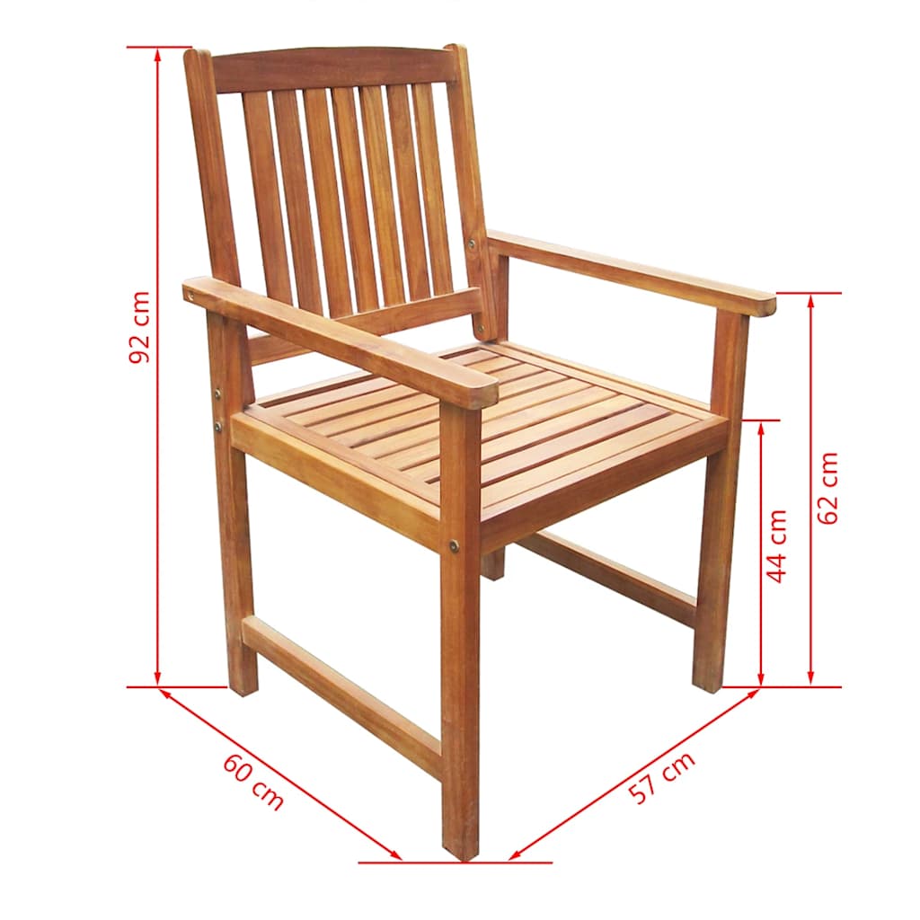 42623 vidaXL 7 Piece Outdoor Dining Set Solid Acacia Wood