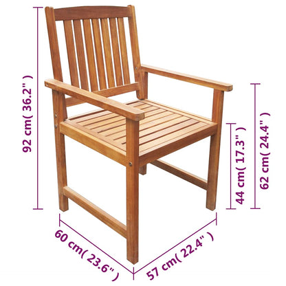 vidaXL Outdoor Chair | Set of 2 | Brown | Solid Acacia wood | Standard | Durable