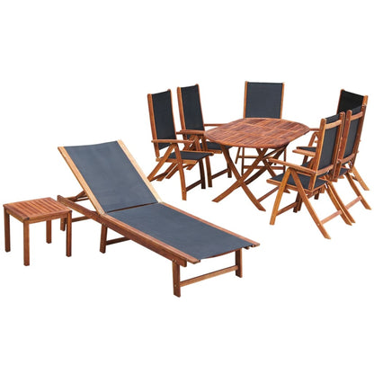 vidaXL Garden Furniture Set | Brown | Acacia wood | 9 piece set | Foldable