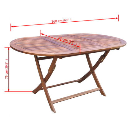 vidaXL Garden Furniture Set | Brown | Acacia wood | 9 piece set | Foldable