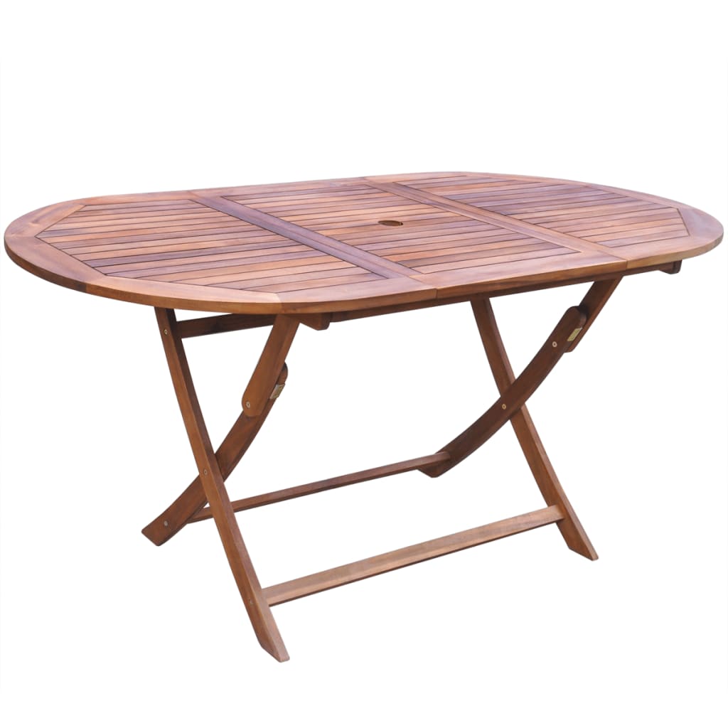 vidaXL Garden Furniture Set | Brown | Acacia wood | 9 piece set | Foldable