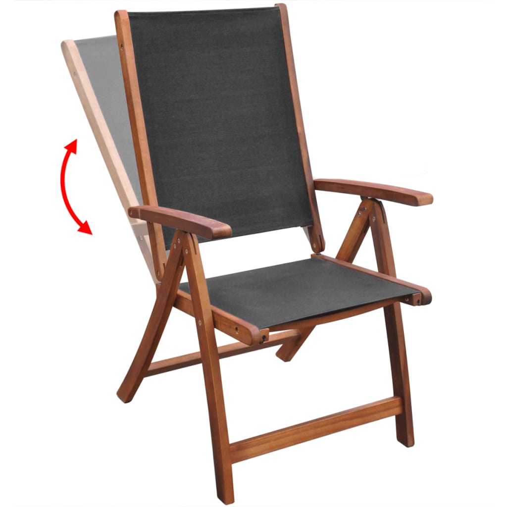 vidaXL Garden Furniture Set | Brown | Acacia wood | 9 piece set | Foldable
