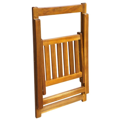 vidaXL Folding Chair | Set of 2 | Natural wood | Acacia wood | Medium | Foldable