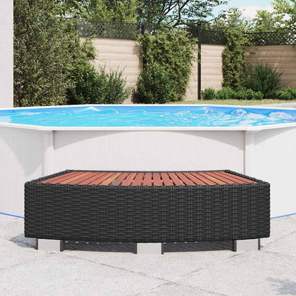 vidaXL Spa Step Poly Rattan 92x45x25 cm Black