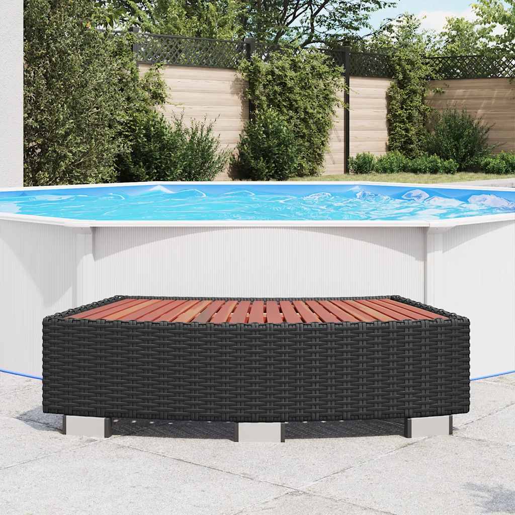 vidaXL Spa Step Poly Rattan 92x45x25 cm Black