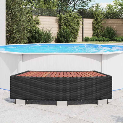 vidaXL Spa Step Poly Rattan 92x45x25 cm Black