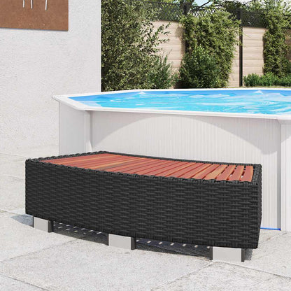 vidaXL Spa Step Poly Rattan 92x45x25 cm Black